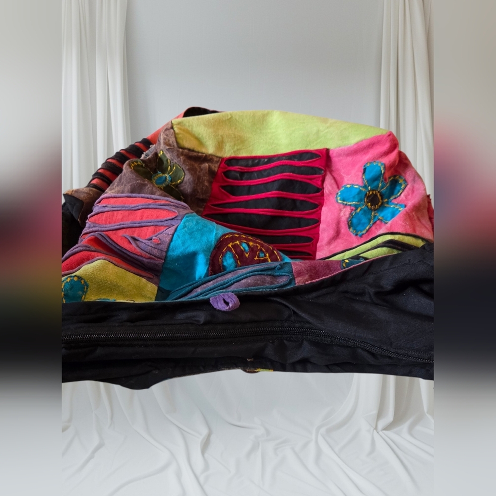 Boho Patchwork Sling Bag / Hippie Crossbody - Picture 5 of 6